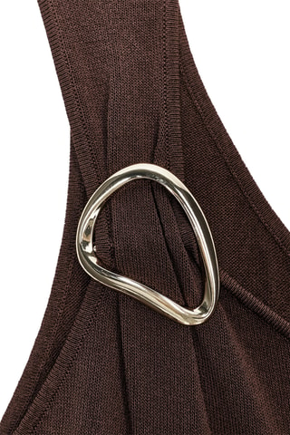 Robe asymétrique - Marron foncé