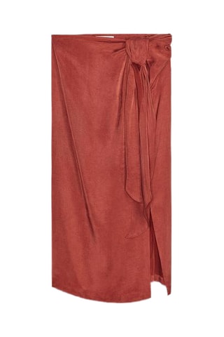 Jupe portefeuille - Rouge brique