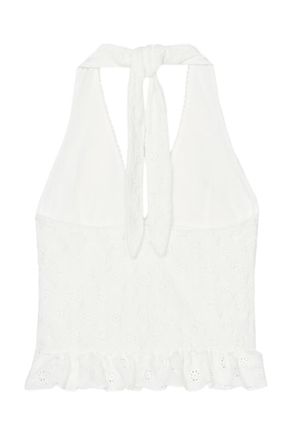 Top en broderie anglaise - Blanc