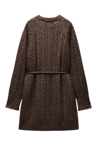 Robe pull en laine et poil de yack - Marron foncé