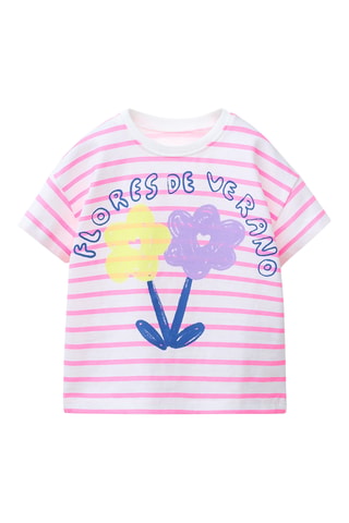 T-shirt - Blanc et rose