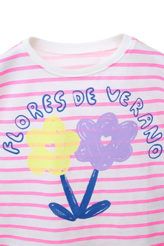 T-shirt - Blanc et rose