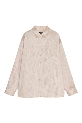 Chemisier en lin et soie - Beige et marron
