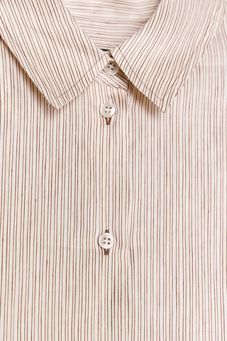 Chemisier en lin et soie - Beige et marron