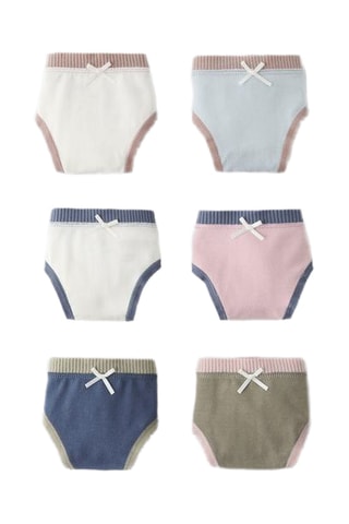 6 culottes - Blanc et ciel