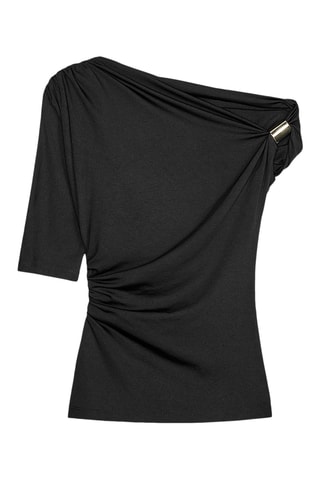 Top drapé - Noir