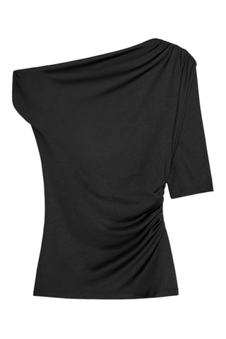 Top drapé - Noir