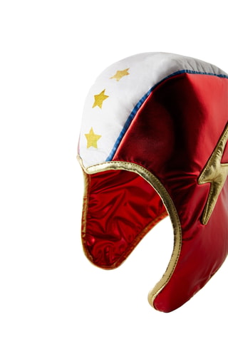 Casque de déguisement de superhéros - Blanc et rouge