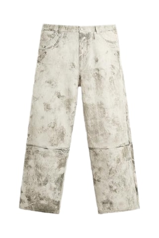 Jean relaxed tie and tie - Beige