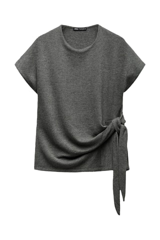 Top drapé - Gris foncé chiné