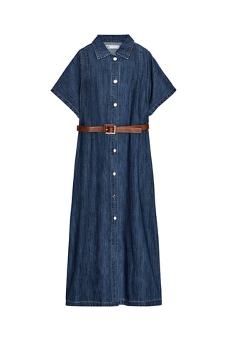 Robe chemise en jean - Bleu marine