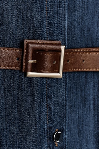 Robe chemise en jean - Bleu marine