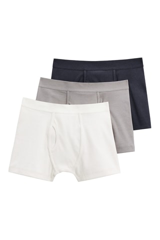3 boxers - Ecru et gris foncé