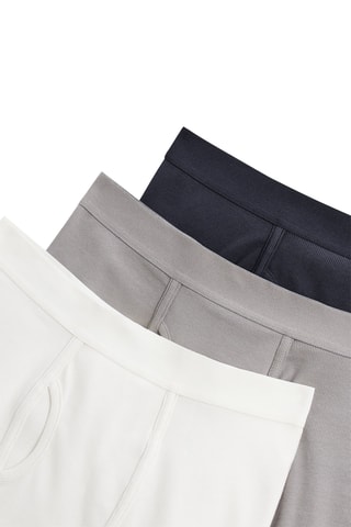 3 boxers - Ecru et gris foncé