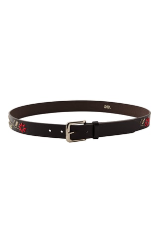 Ceinture en cuir - Marron foncé