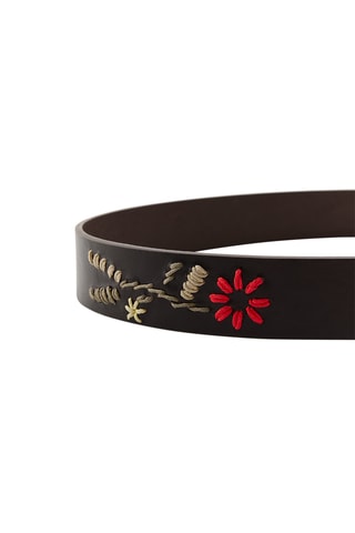 Ceinture en cuir - Marron foncé