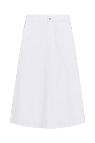 Jupe midi en jean - Blanc