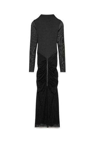 Robe drapée bi-matière - Noir