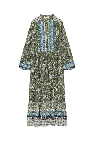 Caftan - Vert olive et bleu électrique