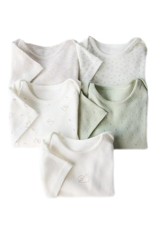 5 bodys - Blanc et vert clair