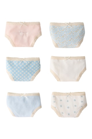 6 culottes - Rose poudré et ciel