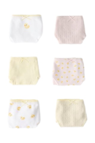 6 culottes - Blanc et rose poudré