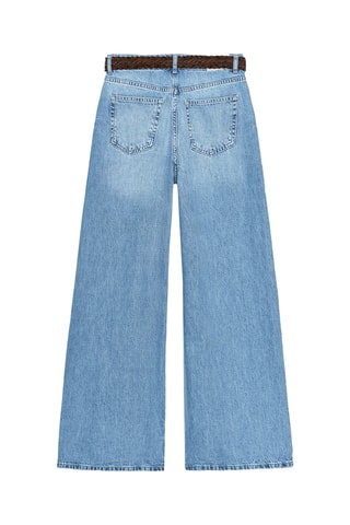 Jean wide legs taille haute - Bleu cobalt