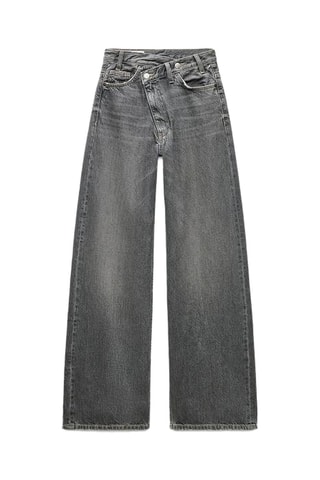 Jean wide legs taille haute - Gris foncé