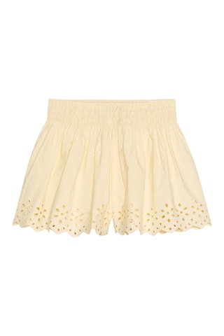 Short en broderie anglaise - Jaune