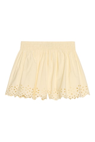 Short en broderie anglaise - Jaune