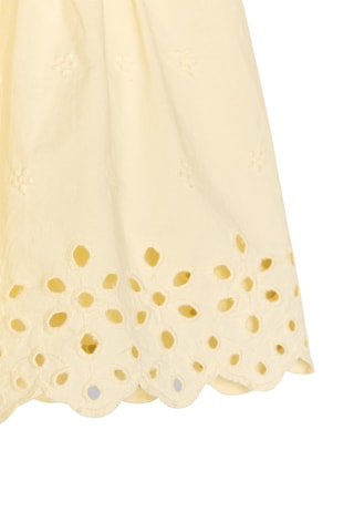Short en broderie anglaise - Jaune