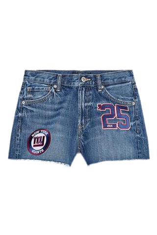 Short en jean taille haute - Bleu