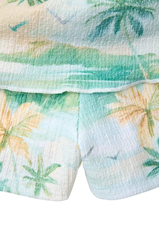 Jupe - Blanc et turquoise