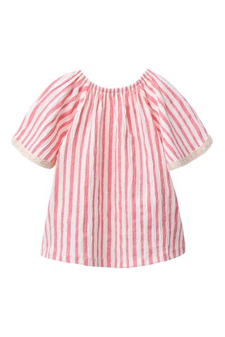 Blouse - Ecru et fuchsia
