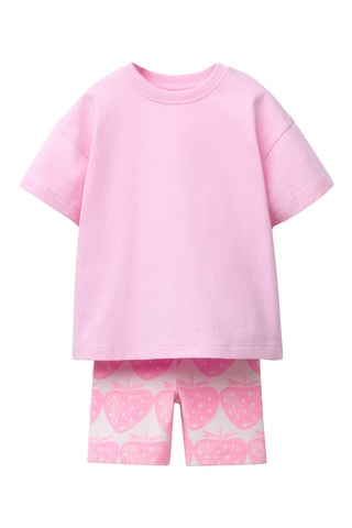 T-shirt et short - Rose et blanc