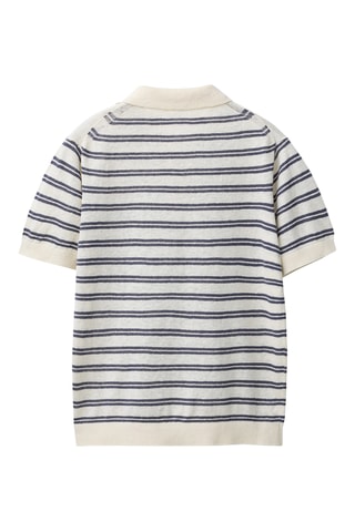 Polo - Ecru et bleu marine