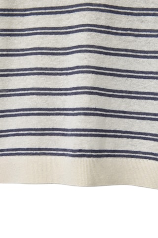 Polo - Ecru et bleu marine