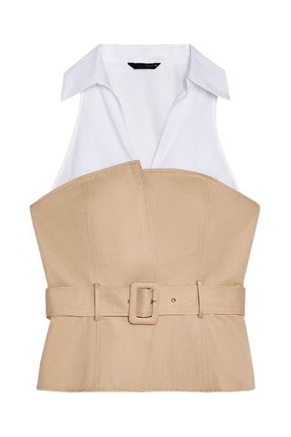 Top - Beige et blanc