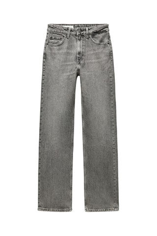 Jean straight taille élastique - Gris