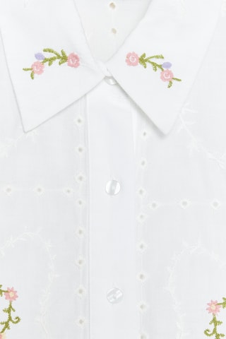 Chemisier en broderie anglaise - Blanc