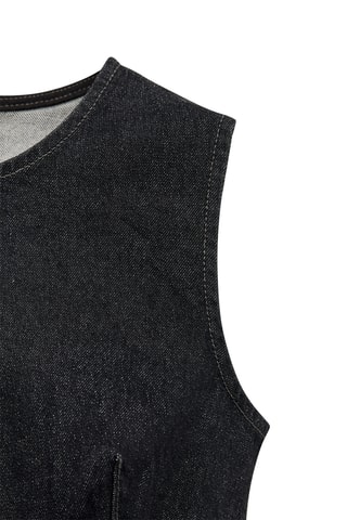 Robe droite en jean - Noir