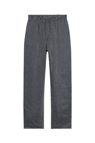 Pantalon en lin et soie de mûrier - Gris foncé