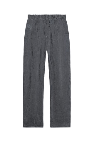 Pantalon en lin et soie de mûrier - Gris foncé