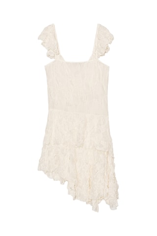 Robe volantée en dentelle - Blanc