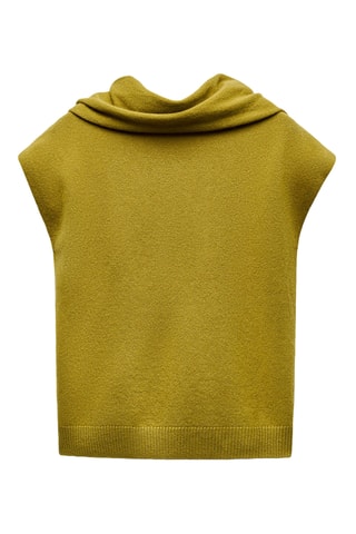 Top et écharpe en laine - Vert olive