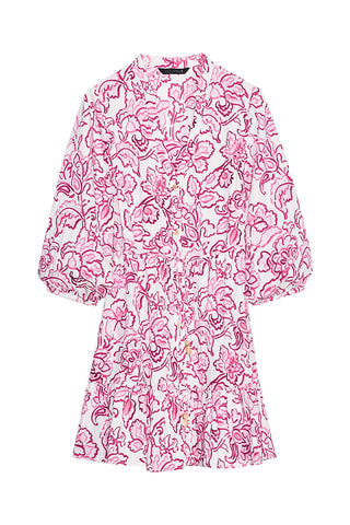 Robe patineuse - Blanc et fuchsia