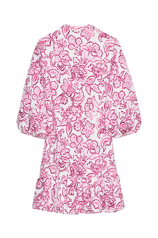 Robe patineuse - Blanc et fuchsia