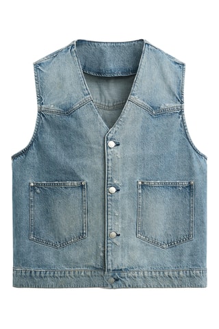 Veste sans manches en jean - Ciel