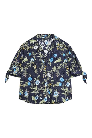 Chemisier en broderie anglaise - Bleu marine