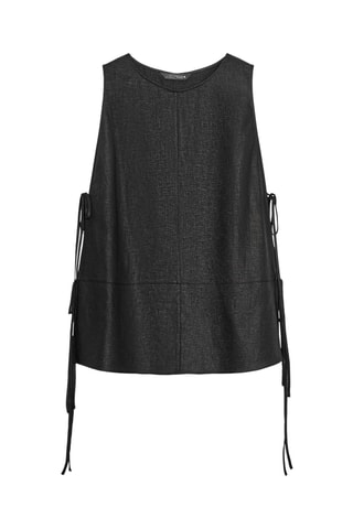 Top en lin - Noir